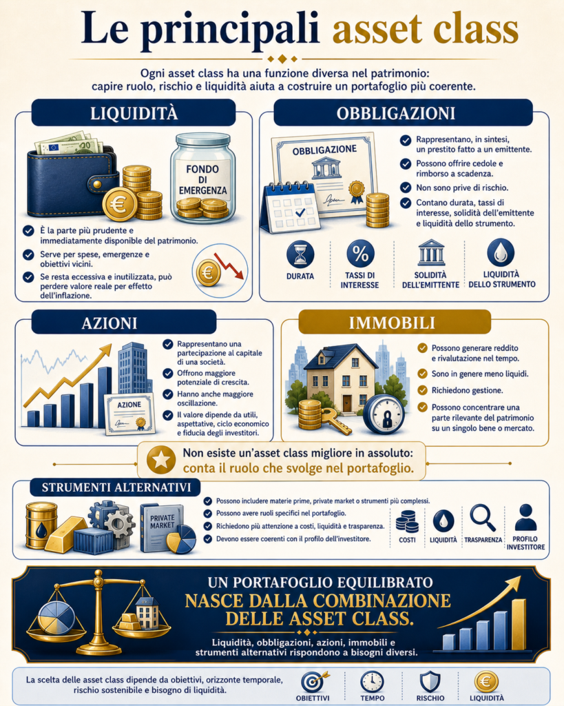 Un portafoglio equilibrato nasce dalla combinazione delle asset class